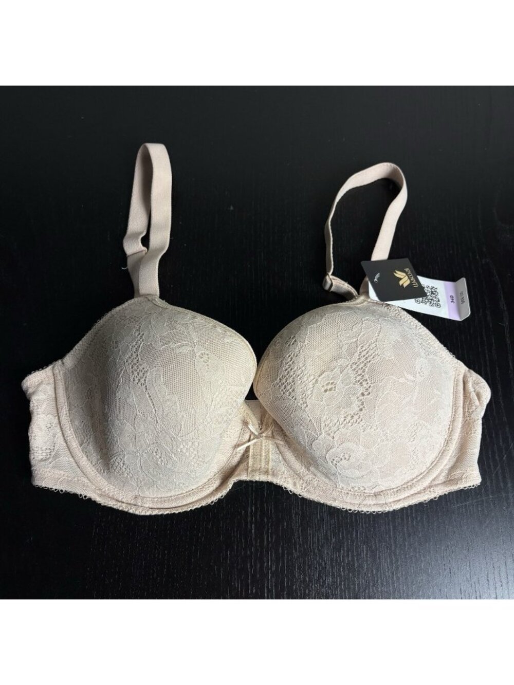NWT WACOAL Size 34D Lace Finesse Underwire T-Shirt Bra Beige/Nude, Style 853201